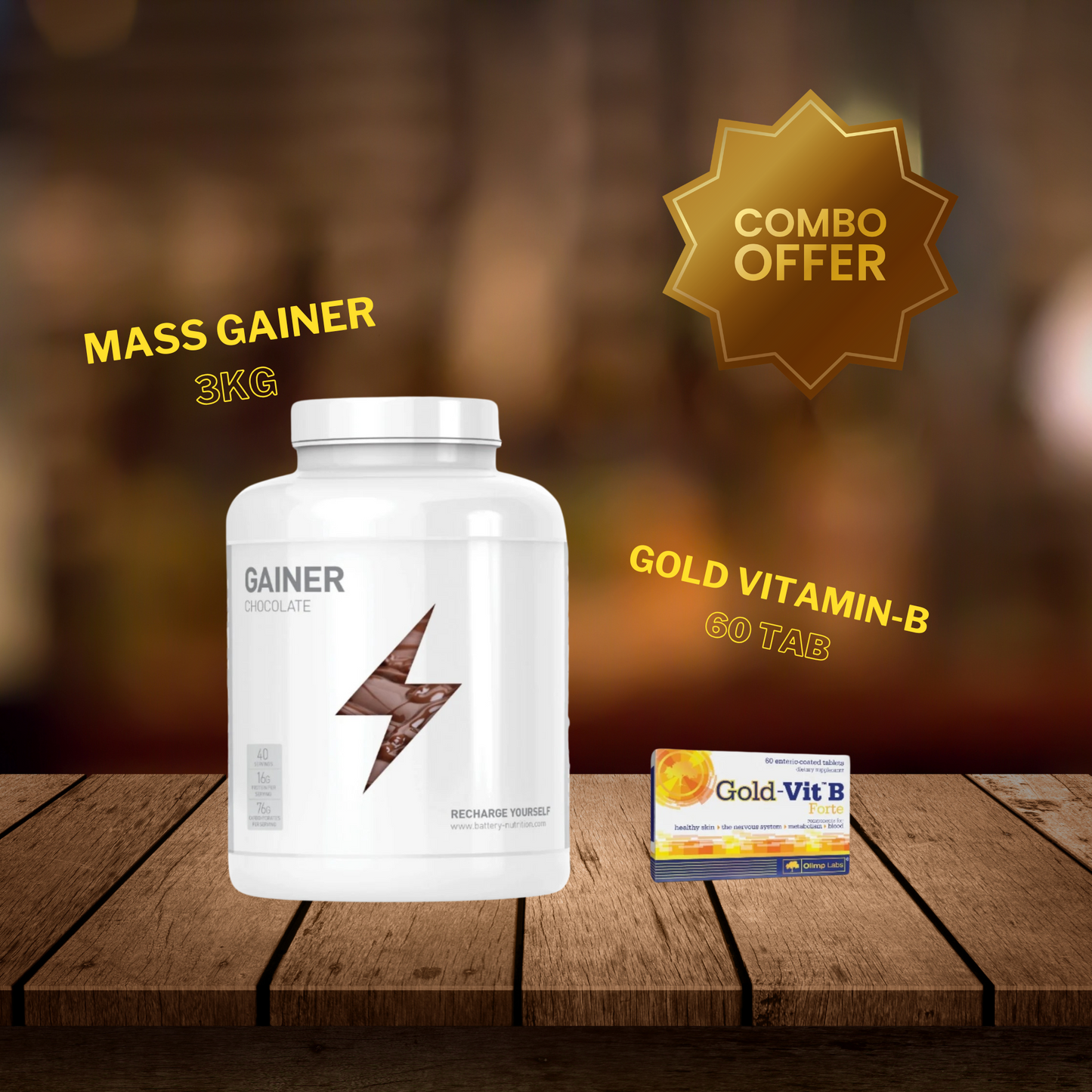 Paket za masu:Mass Gainer 3kg i GoldVitamin-B (60tab)=96kM