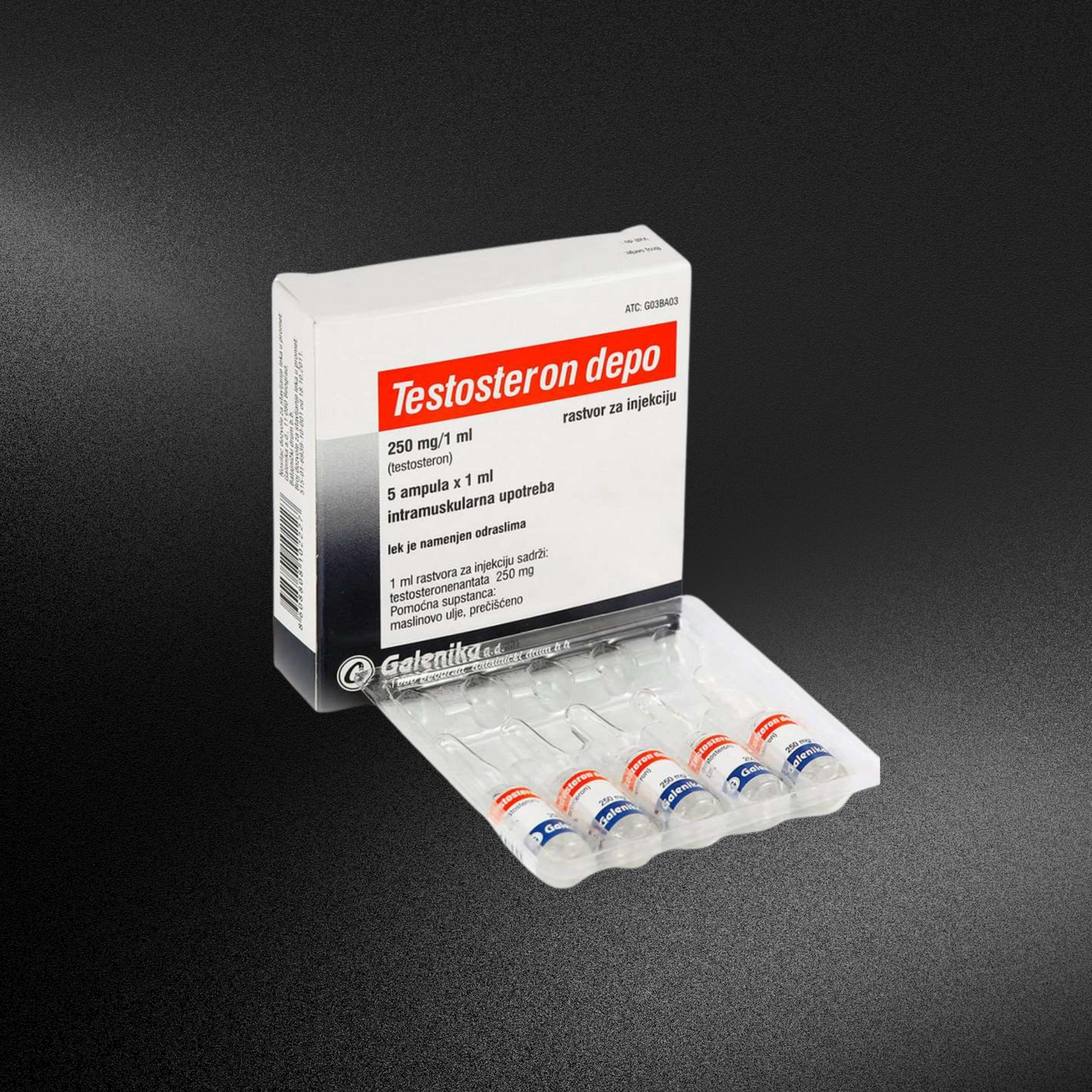 Testosteron depo 1kutija (5ampula) 250mg/1ml
